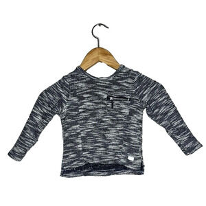 7 for All of Mankind Girls 2 Toddler 2T Gray Heathered Long Sleeve Shirt Zip